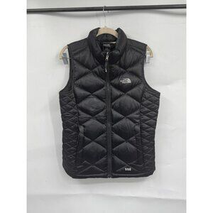 The North Face 550 Goose Down Puffer Vest Girls Large Full Zip Black Outdoor